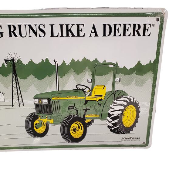 Vintage John Deere Tractor Metal Sign Nothing Runs Like A Deere Moline Ill 18" - Picture 4 of 10
